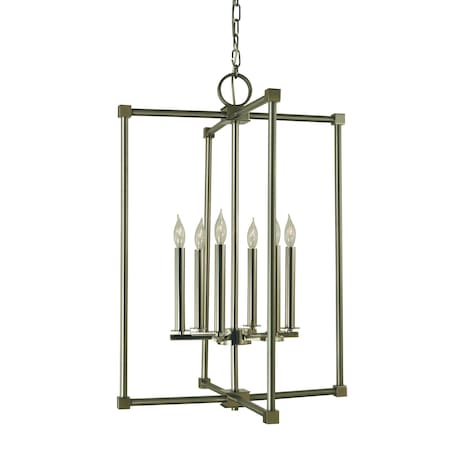 6-Light Brushed Nickel/Polished Nickel Lexington Chandelier